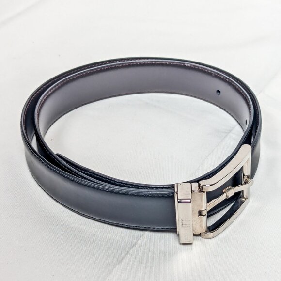 DUNHILL Reversible Men's Belt Black Brown - Size 40 - Picture 7 of 11